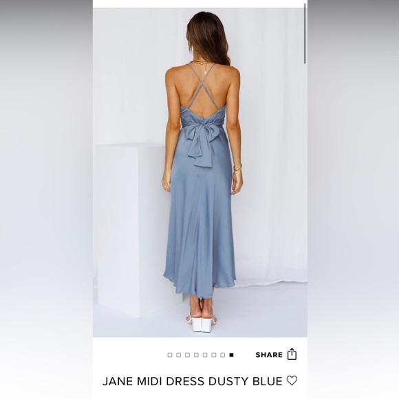 Hello Molly Dusty blue midi dress - Picture 2 of 4